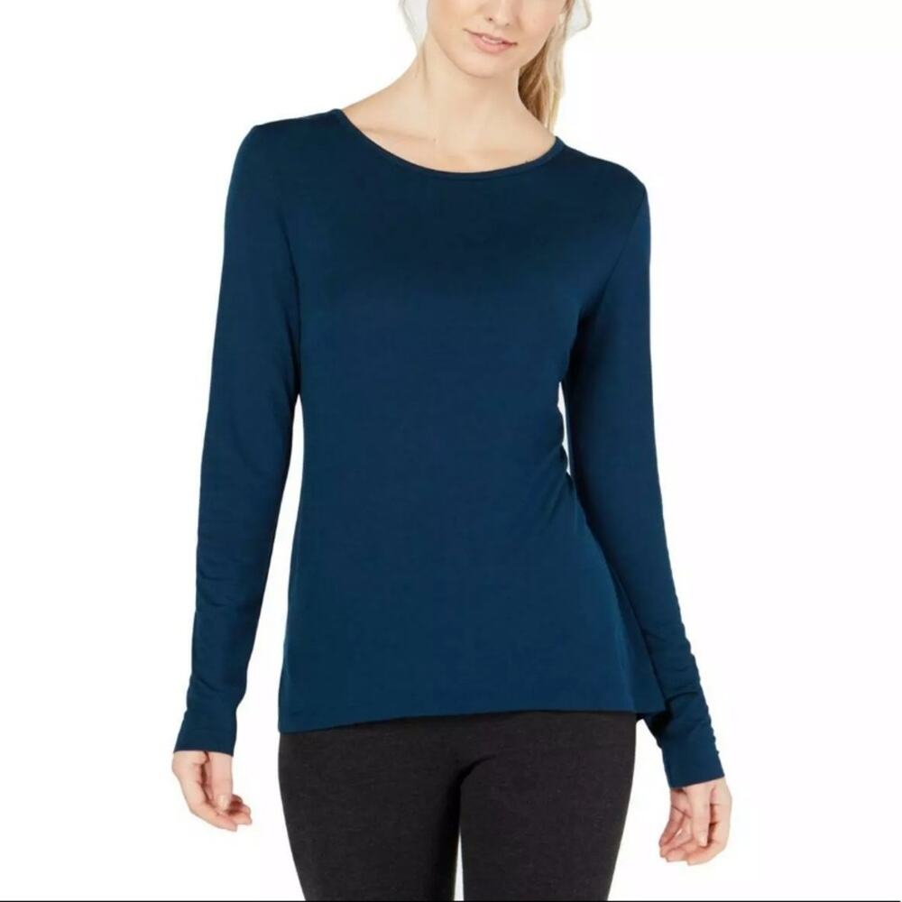 Idealogy pacific teal pullover yoga top